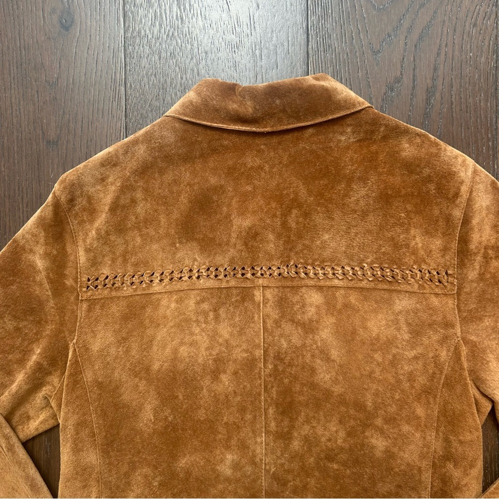 Vintage Danier Canada Leather Suede Women's Jacket Sz S Brown Coat Button Up - Picture 3 of 9